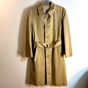 AQUASCUTUM LONDON Sz 36R Aqua 5 Classic Tan Trench Coat with Buckle Belt Lined